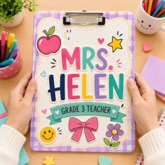 Custom Teacher Clipboard, Cute Elementary Teacher Clipboard For Teachers Day, Back To School Classroom Clipboard For Grade School Teachers