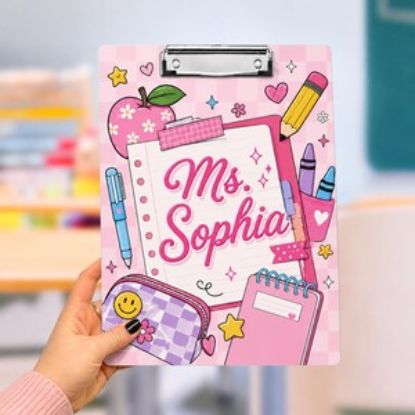 Cute Personalized Clipboard For Kindergarten And Elementary Teacher, Back To School Clipboard, Custom Name School Clipboard For Teachers