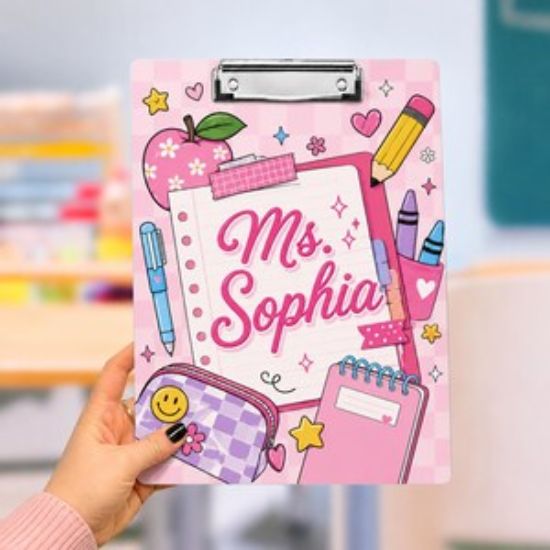 Cute Personalized Clipboard For Kindergarten And Elementary Teacher, Back To School Clipboard, Custom Name School Clipboard For Teachers