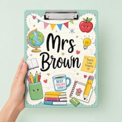 Back To School Personalized Clipboard, Custom Teacher Clipboard Gift, Cute Classroom Clipboard For Educators Students Teachers Office Staffs