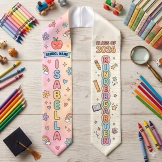 Personalized Prek Grad Kindergarten Graduation Stole Custom Name, Class 2026 Stole Graduation, Preschool Graduate Sash, Toddler Grad Gifts