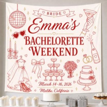 Custom Bachelorette Weekend Party Tapestry, Personalized Bach Weekend Banner, Bridal Party Backdrop Decor, Bachelorette Background Decor