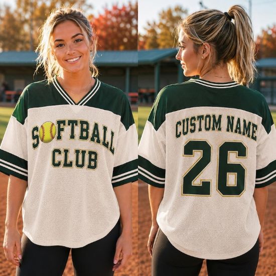 Custom Softball Club Jersey Shirt, Personalized Softball Jersey, Custom Name Number Softball Team Shirt, Softball Fan Gift, Game Day Tee