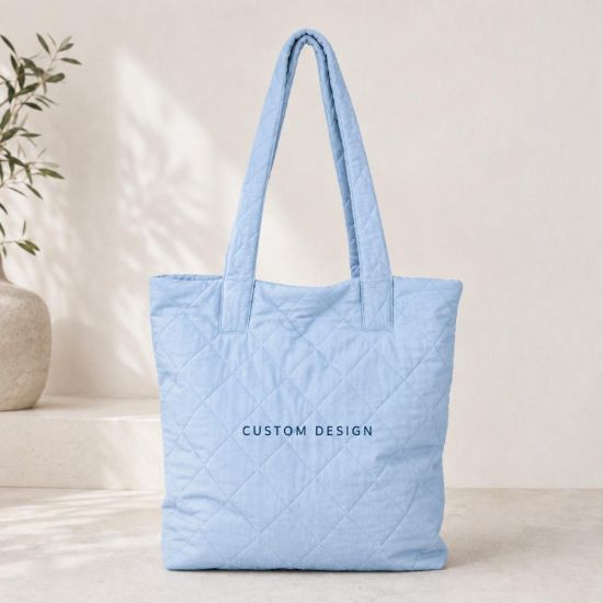 Personalized Quilted Bag, Custom Printed Design Tote Bag, Custom Name Quilted Handbag, Cute Everyday Carry Bag, Gift for Women