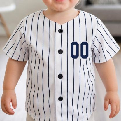 Custom Kids Baseball Jersey, Personalized Name Number Jersey, Pinstripe Toddler Baseball Shirt, Youth Team Uniform Gift, Birthday Jersey