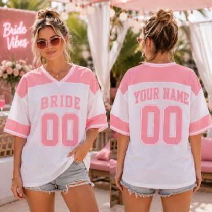 Personalized Bride Mesh Jersey, Custom Bachelorette Party Mesh Shirt, Bride To Be Jersey, Bridal Shower Shirt, Name Number Bride Squad Tee