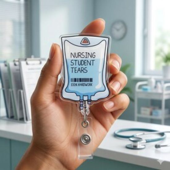Nursing Student Tears Badge Reel, Funny IV Bag Holder, Acrylic Healthcare Accessory