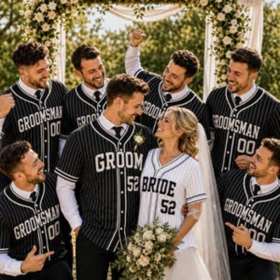 Personalized Groom Bride Groomsmen Bestman Baseball Jersey, Custom Name Number ,Bachelor Party Wedding Baseball Gift