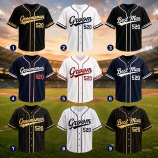 Personalized Baseball Jersey, Stitched or Printed Team Name & Number, Unisex Pinstripe Baseball Shirt for Men Women Toddler Fans Gift