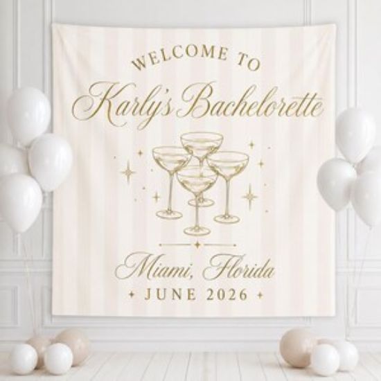 Personalized Bachelorette Tapestry, Bachelorette Banner Decor Party, Custom Bachelorette Tapestry, Pick Your Own Colors Bachelorette Party