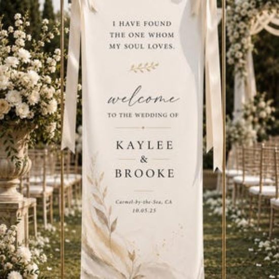 Custom Christian Wedding Banner, Song of Solomon Sign, Wedding Welcome Sign, Bible Verse Wedding, I Have Found the One Whom My Soul Loves