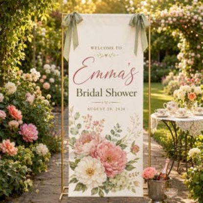 Custom Bridal Shower Welcome Banner, Wildflower Bridal Shower Sign, Garden Party Backdrop, Future Mrs Celebration Decor