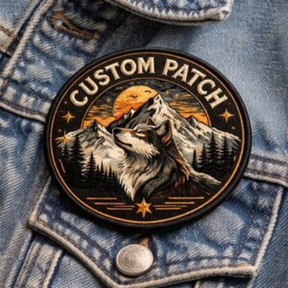 Custom Wolf Embroidered Patch, Personalized Mountain Patch, Outdoor Adventure Patch for Jacket Backpack, Iron On Sew On