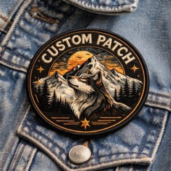 Custom Wolf Embroidered Patch, Personalized Mountain Patch, Outdoor Adventure Patch for Jacket Backpack, Iron On Sew On