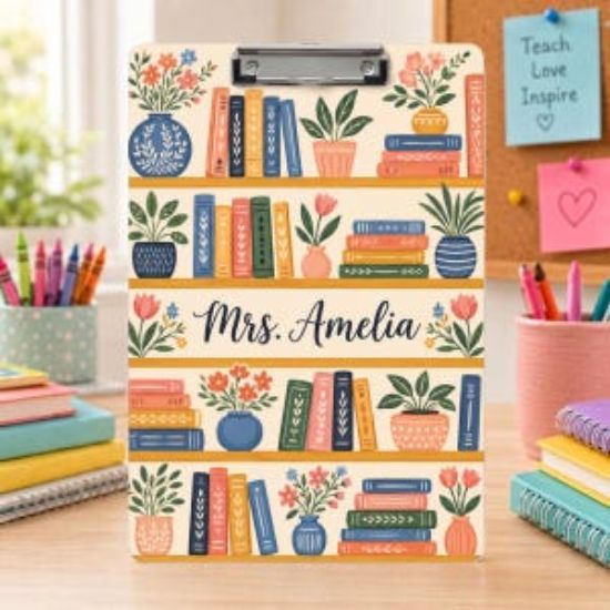 Personalized Teacher Clipboard, Custom Name Acrylic Paper Clipboard, Back To School Teacher Gift, End Of Year Teacher Appreciation Gift