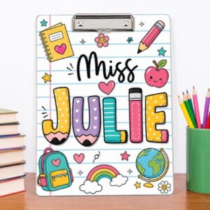 Personalized Teacher Clipboard, Pencil Teacher Clipboard, Custom Acrylic Clipboard with Teacher Name, Back to School Gift