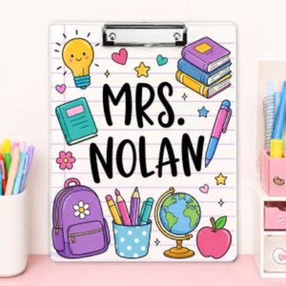 Personalized Teacher Clipboard, Custom Teacher Name Clipboard, Acrylic Clipboard for Teachers, Teacher Appreciation Gift, School Supplies