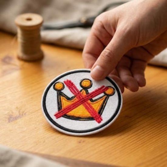 No Kings Patch Anti Monarchy Crown Embroidered Patch Iron On Sew On Patch, Backing American History Liberty Gift Jackets Backpack