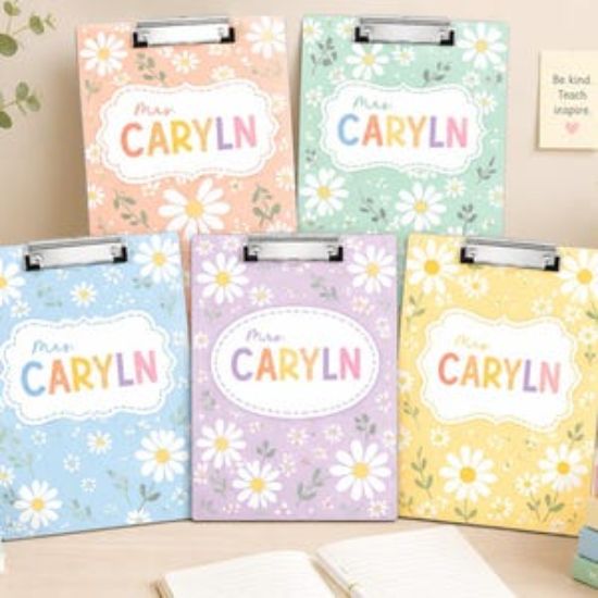 Personalized Teacher Clipboard, Custom Teacher Gift, Boho Flower Teacher Acrylic Clipboard with Name, Back to School Gift, School Supplies