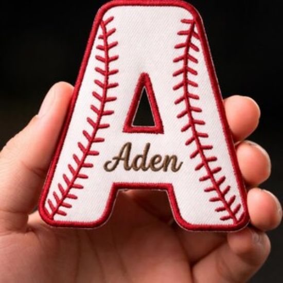 Embroidered Custom Name Baseball Patch, Personalized Initial Letter Patch, Custom Baseball Stitch Patch, Team Name Patch, Iron On Patch