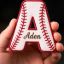 Embroidered Custom Name Baseball Patch, Personalized Initial Letter Patch, Custom Baseball Stitch Patch, Team Name Patch, Iron On Patch