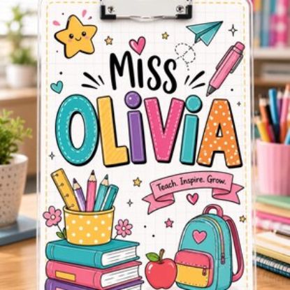 Personalized Teacher Clipboard, Custom Acrylic Clipboard with Teacher Name, Teacher Appreciation Gift, Back To School Teacher Gift