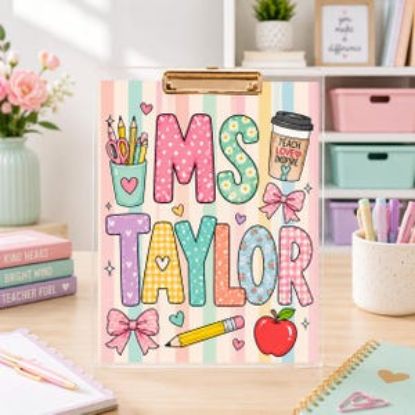 Personalized Teacher Clipboard, Custom Acrylic Clipboard With Name, Elements Teacher Design, Back To School Teacher Appreciation Gift