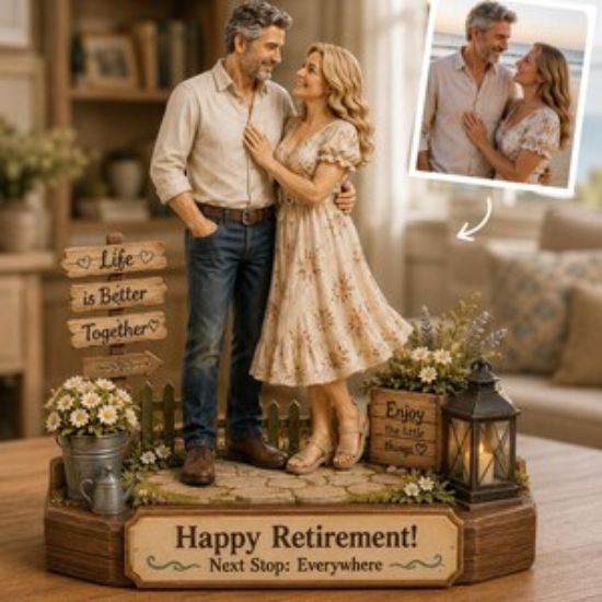 Personalized Retirement 2D Flat Wooden Block, Custom Mentor Appreciation Wooden Plaque, Happy Retirement Desk Decor, Thank You Gift