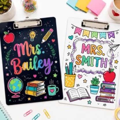 Personalized Teacher Clipboard, Custom Boho Floral Teacher Appreciation Gift, Back to School and End of Year Teacher Supplies Gift