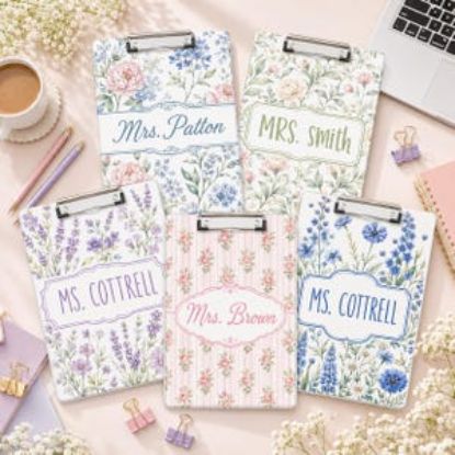 Personalized Vintage Grandmillennial Floral Teacher Acrylic Clipboard, Back To School Teacher Gift, Teacher Appreciation, School Supplies