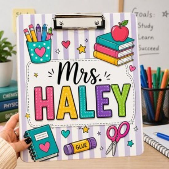 Elements Teacher Clipboard, Personalized Teacher Clipboard, Custom Acrylic Clipboard with Teacher Name, Teacher Appreciation Gift