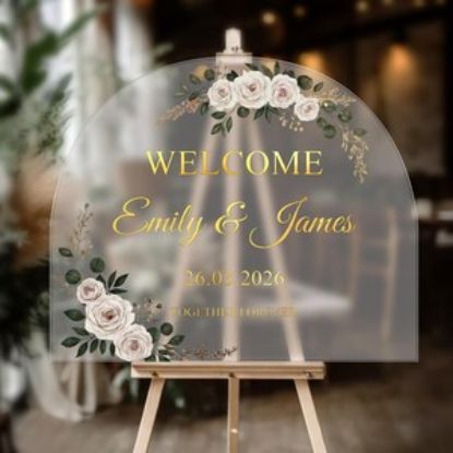 Wedding Welcome Sign Acrylic, Personalized Wedding Sign, Custom Wedding Welcome Board, Elegant Wedding Decor, Welcome to Our Wedding Sign