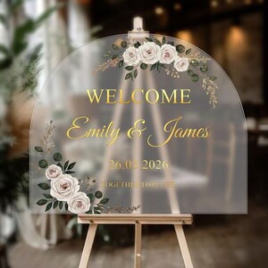 Wedding Welcome Sign Acrylic, Personalized Wedding Sign, Custom Wedding Welcome Board, Elegant Wedding Decor, Welcome to Our Wedding Sign