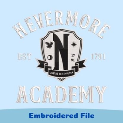 Nevermore Akademie Schild Stickdatei (PES, VP3, DST)