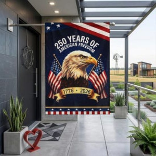 USA 250 Years Of American Freedom Garden Flag 1776-2026, Patriotic Eagle Flag Outdoor Yard Decor, Independence Day Banner USA