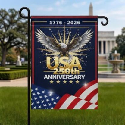 American Eagle Garden Flag USA 250th Anniversary 1776-2026, Patriotic Yard Flag Outdoor Decor, July 4th Independence Day Banner