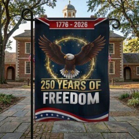 USA 250th Anniversary Garden Flag, 1776-2026 Patriotic Eagle Flag, 250 Years Of Freedom Banner, Independence Day Yard Decor