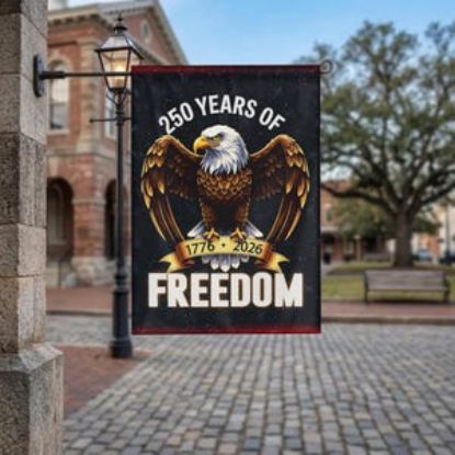 USA 250 Years Of Freedom Garden Flag, 1776-2026 Patriotic Eagle Flag, American Independence Day Outdoor Yard Decor Banner