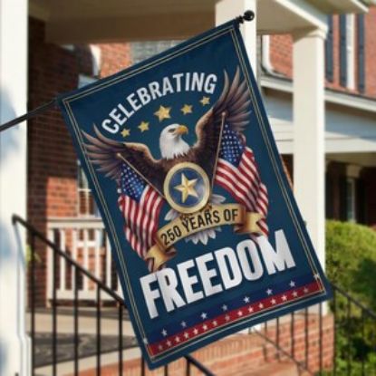 USA 250 Years Of Freedom Garden Flag 1776-2026, Patriotic Eagle American Flag Outdoor Yard Decor, Independence Day Banner USA